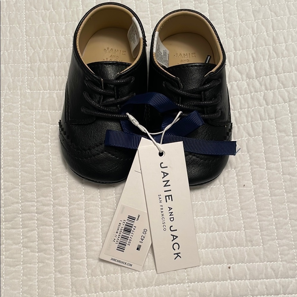 Janie and Jack Black Kids dress Shoes